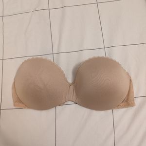 Lily of France Nude Strapless Padded Pushup Bra 36C